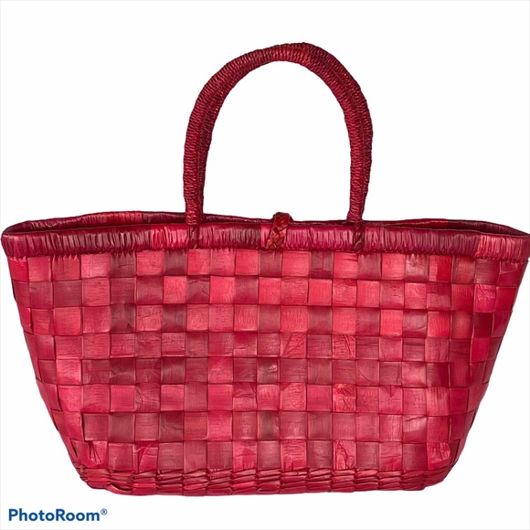 Amazing basket weave purse with sequin heart scarf - Picture 3 of 8